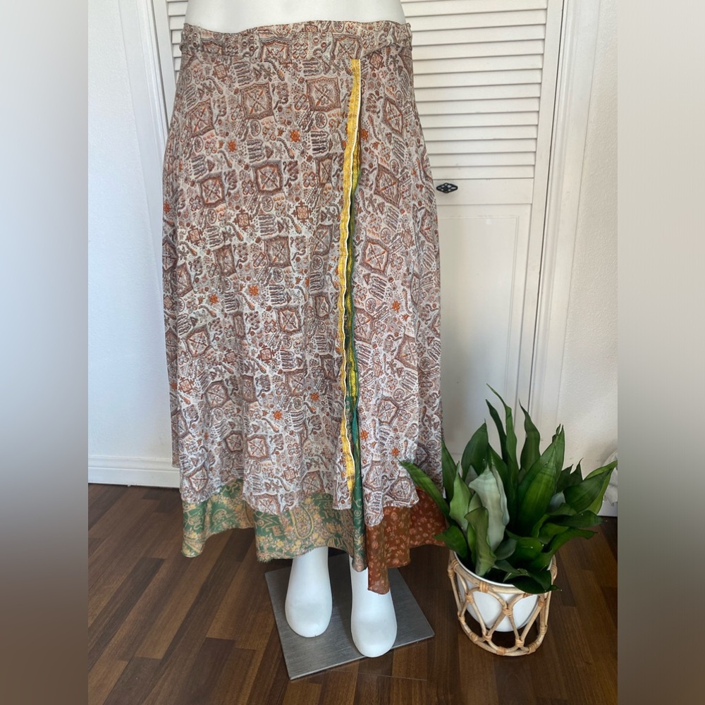 Kariza Silk Wrap Reversible Skirt Dress Sarong